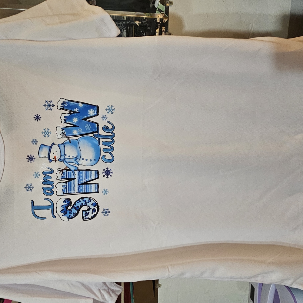 Snowman Graphic Tee - White and Blue